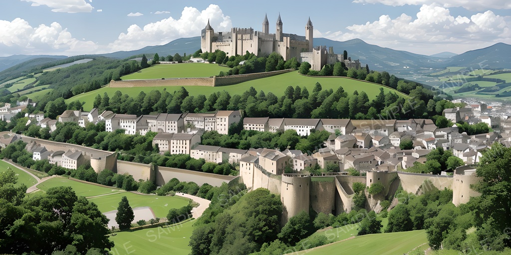 【2K背景素材】幻想谷の王都遠景|10枚セット