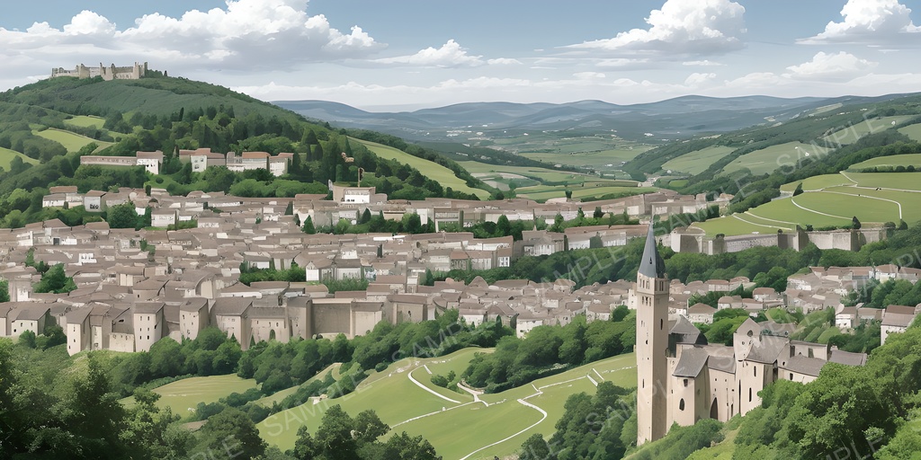 【2K背景素材】幻想谷の王都遠景|10枚セット