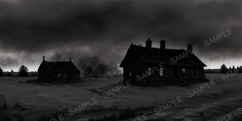 【2k背景素材】焼き払われた農村の跡地|10枚セット