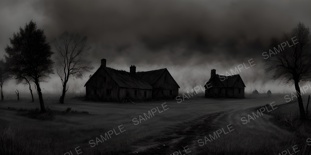 【2k背景素材】焼き払われた農村の跡地|10枚セット