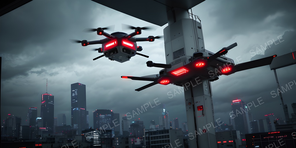 【2k背景素材】退廃サイバーパンク 航空管制塔|10枚セット