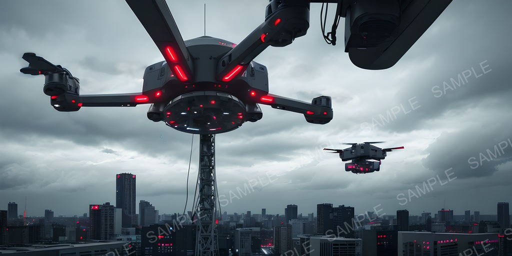 【2k背景素材】退廃サイバーパンク 航空管制塔|10枚セット