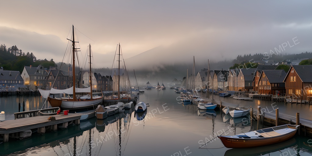 【2k背景素材】中世ファンタジー 水上の港町|10枚セット