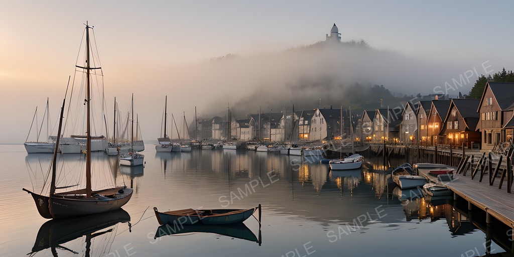 【2k背景素材】中世ファンタジー 水上の港町|10枚セット