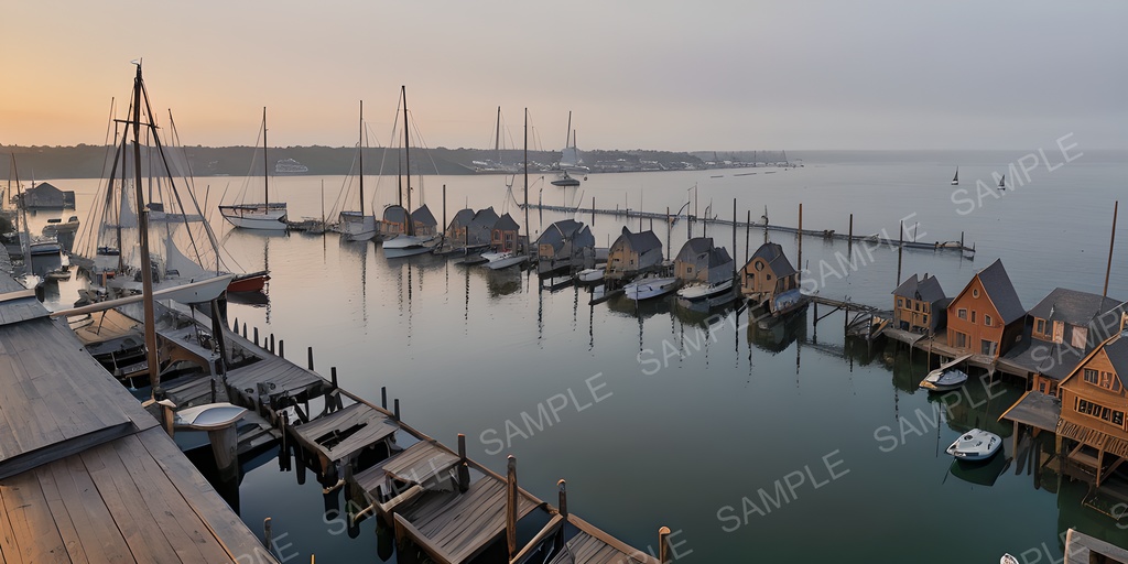 【2k背景素材】中世ファンタジー 水上の港町|10枚セット