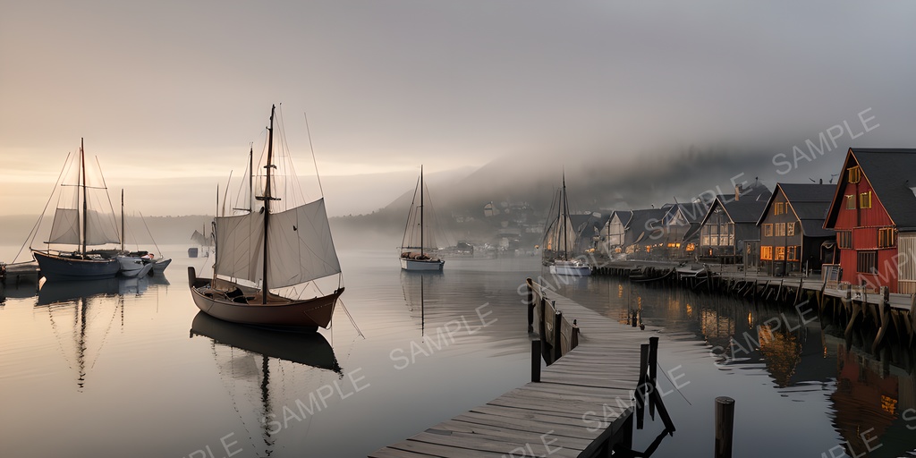 【2k背景素材】中世ファンタジー 水上の港町|10枚セット