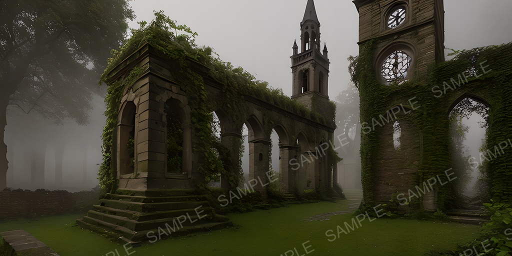 【2k背景素材】中世ファンタジー 忘却の鐘楼|10枚セット