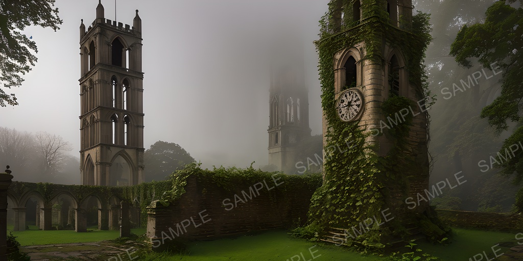 【2k背景素材】中世ファンタジー 忘却の鐘楼|10枚セット