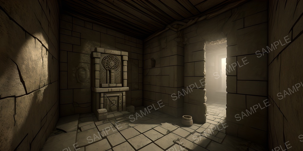 【2k背景素材】中世ファンタジー 古代墓所内部|10枚セット