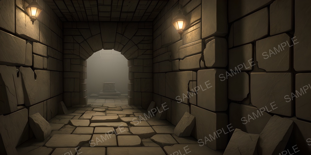 【2k背景素材】中世ファンタジー 古代墓所内部|10枚セット