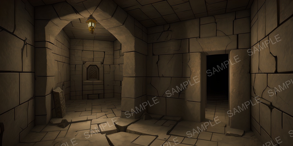 【2k背景素材】中世ファンタジー 古代墓所内部|10枚セット