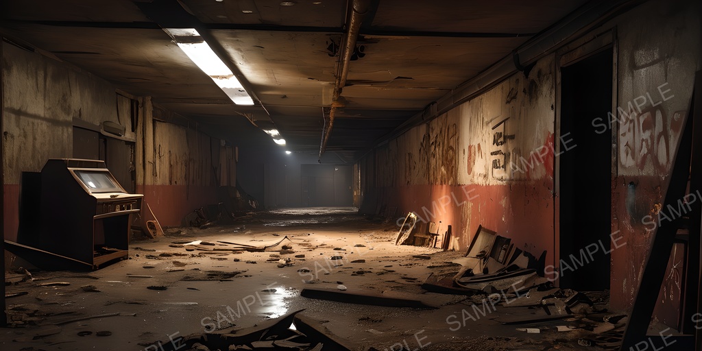 【2k背景素材】退廃サイバーパンク 地下レジスタンス基地跡|10枚セット