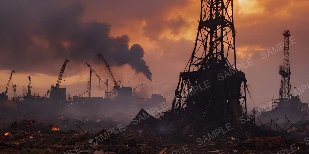 【2k背景素材】退廃サイバーパンク 企業廃棄区画|10枚セット