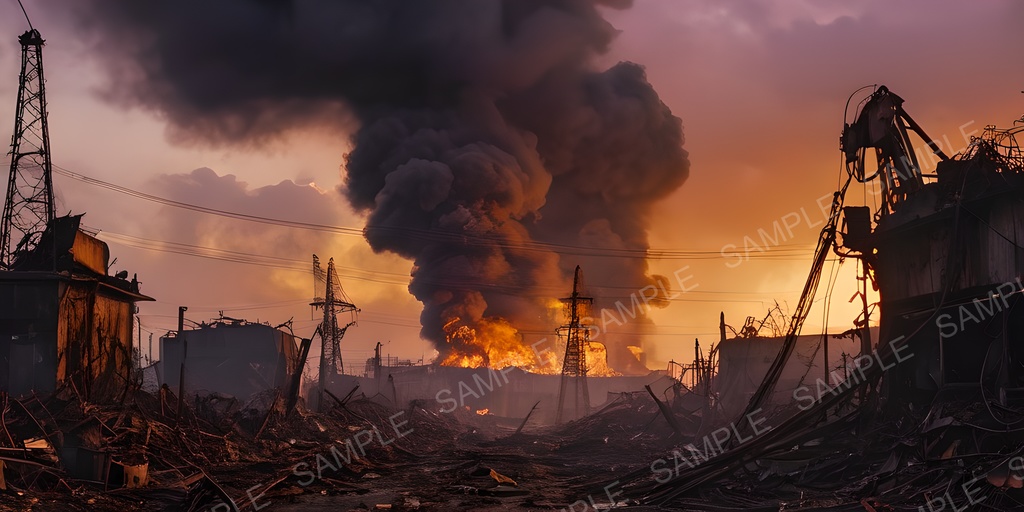 【2k背景素材】退廃サイバーパンク 企業廃棄区画|10枚セット