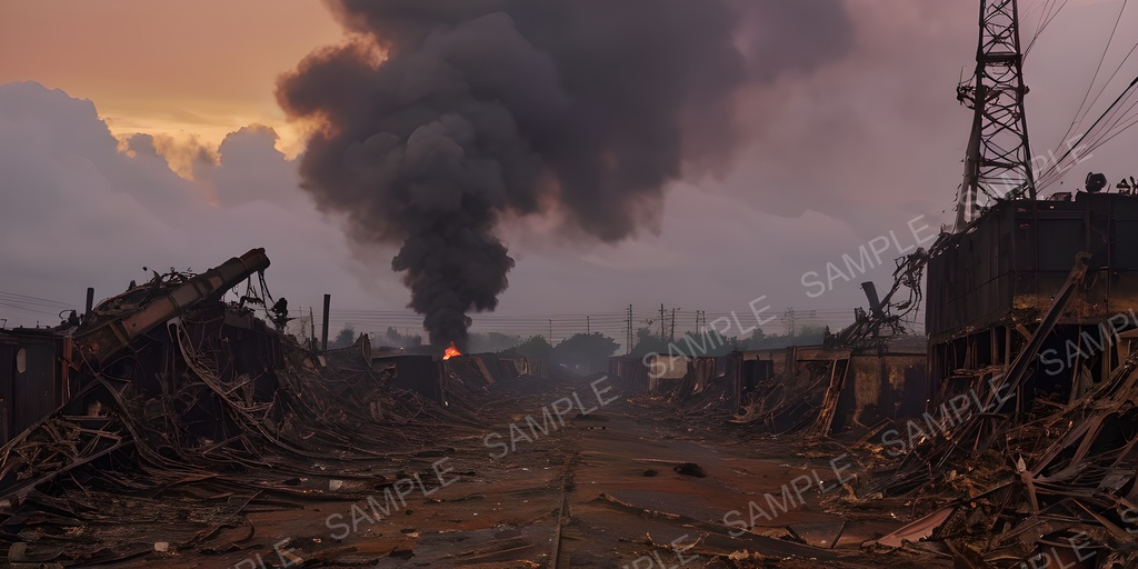 【2k背景素材】退廃サイバーパンク 企業廃棄区画|10枚セット