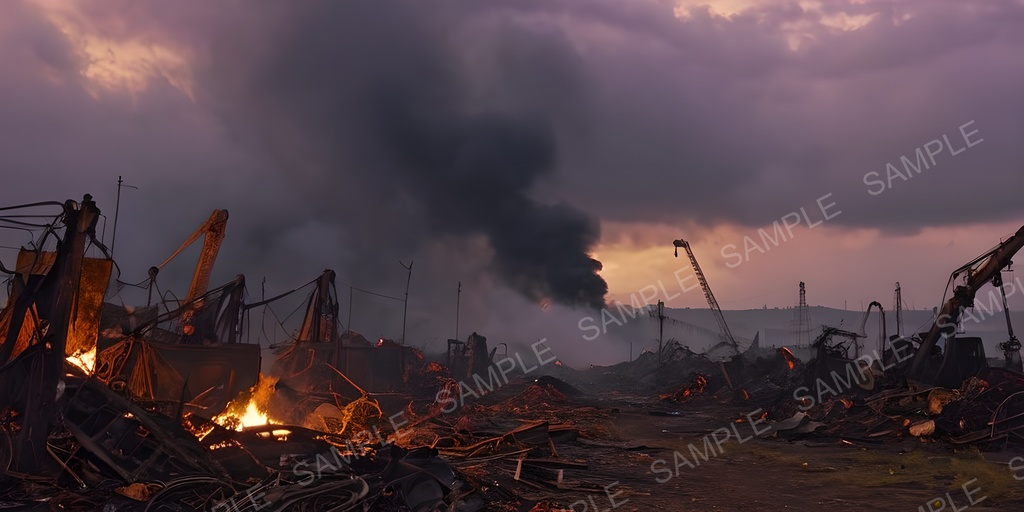 【2k背景素材】退廃サイバーパンク 企業廃棄区画|10枚セット