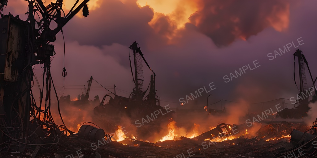 【2k背景素材】退廃サイバーパンク 企業廃棄区画|10枚セット