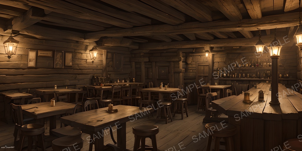 【2k背景素材】中世ファンタジー 冒険者の酒場|10枚セット