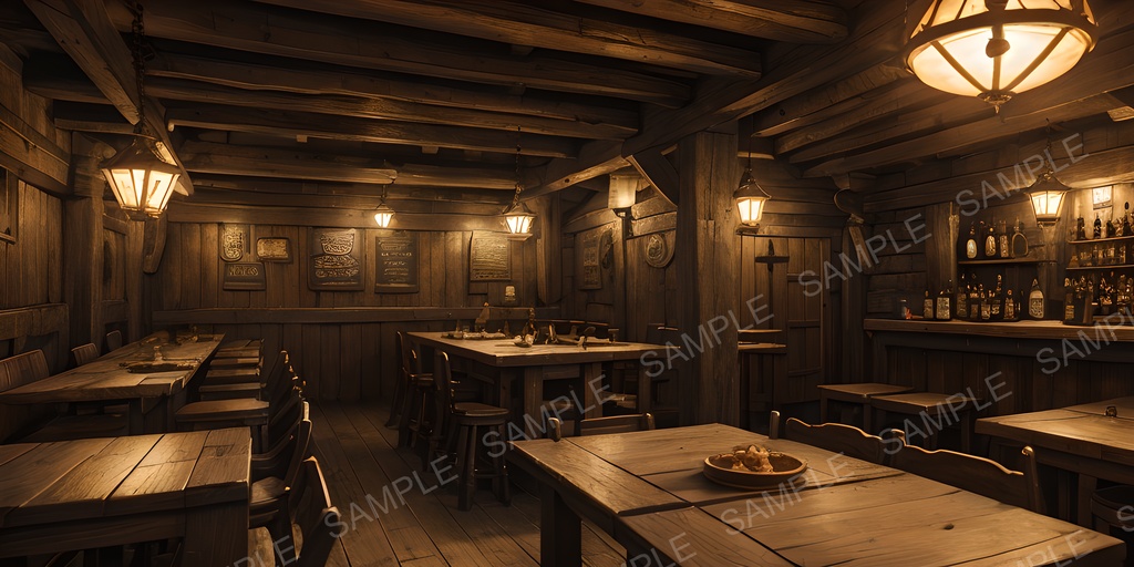 【2k背景素材】中世ファンタジー 冒険者の酒場|10枚セット