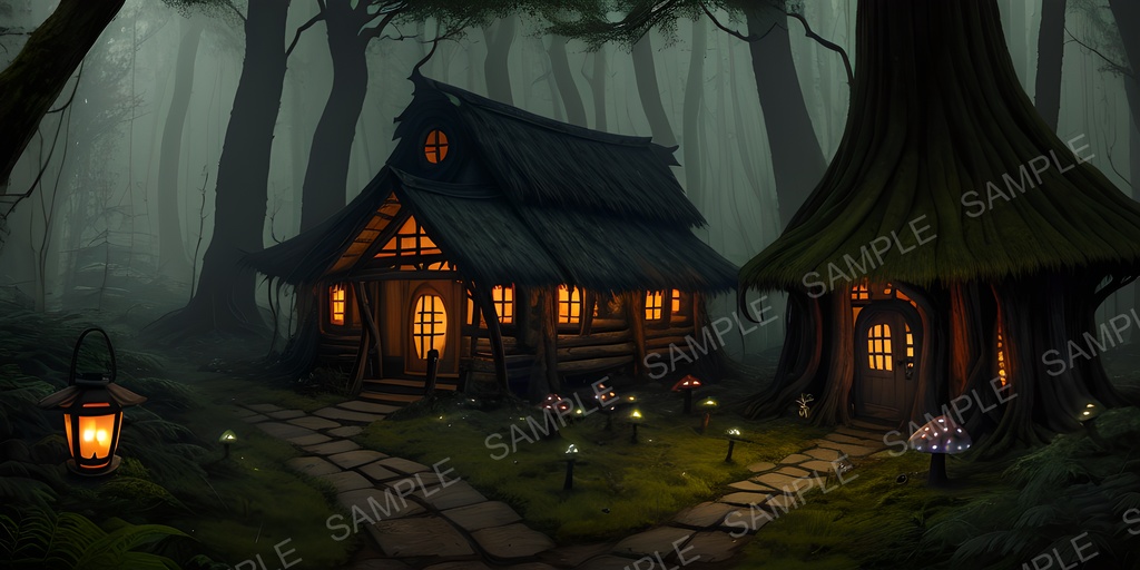 【背景素材】幻想ダークファンタジー 魔女の小屋|10枚セット