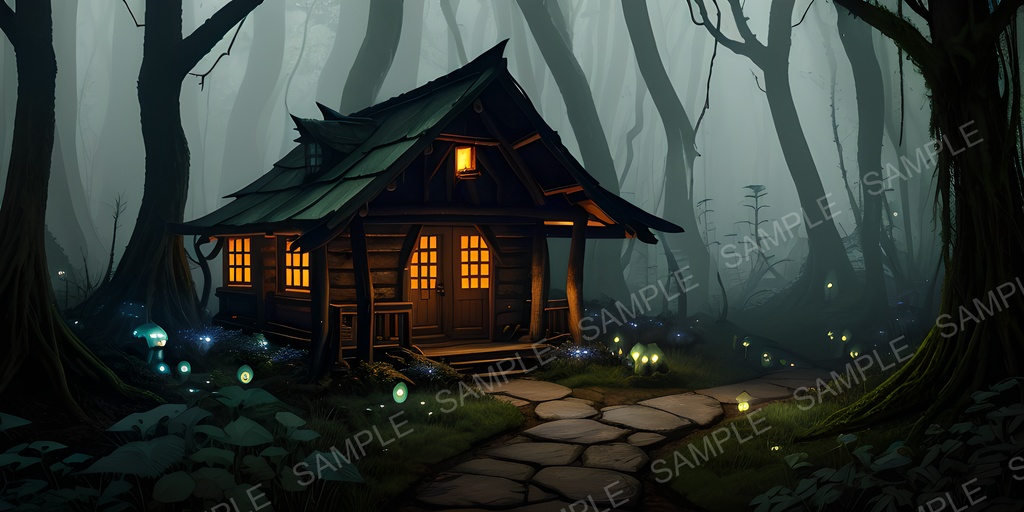 【背景素材】幻想ダークファンタジー 魔女の小屋｜10枚セット