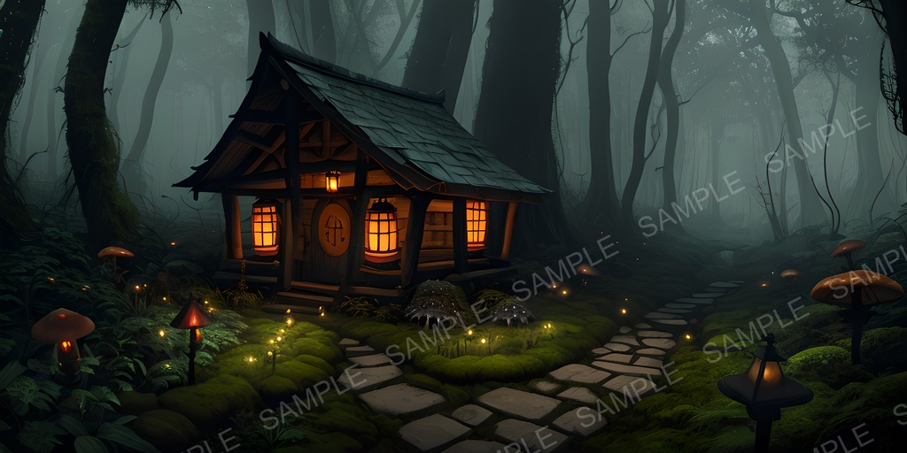 【背景素材】幻想ダークファンタジー 魔女の小屋|10枚セット