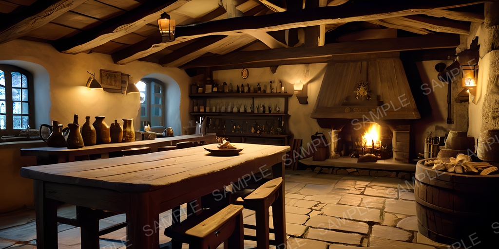 【背景素材】中世ファンタジー 村外れの小さな酒場|10枚セット