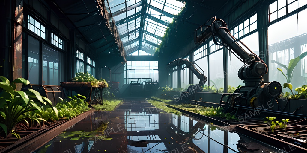 【2k背景素材】退廃サイバーパンク 廃墟プラント|10枚セット