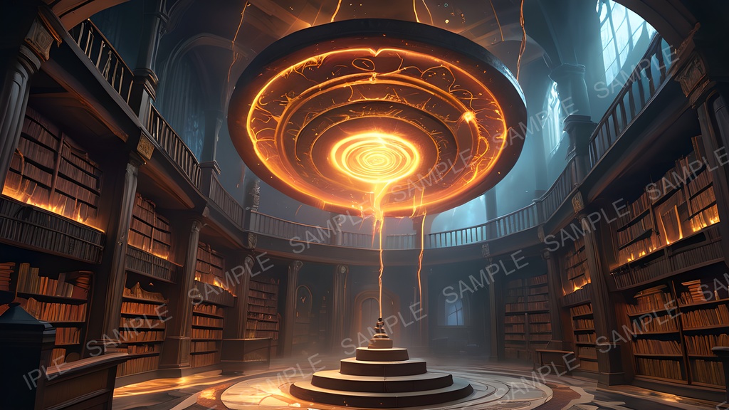 【2k背景素材】中世ファンタジー 魔導図書館崩壊跡|10枚セット