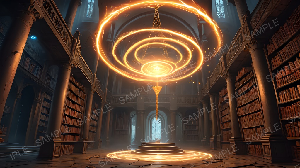 【2k背景素材】中世ファンタジー 魔導図書館崩壊跡|10枚セット