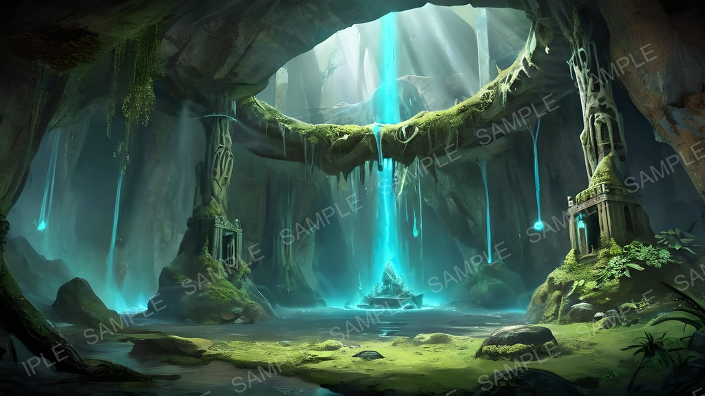 【2k背景素材】中世ファンタジー|地下聖域 荘厳なる眠りの祭壇|10枚セット