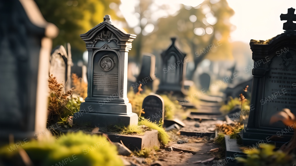 【2k背景素材】退廃ファンタジー|静寂と朽廃の霊園景観|10枚セット