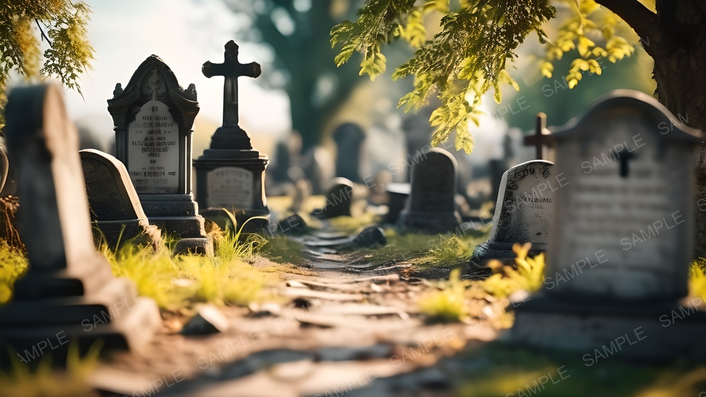 【2k背景素材】退廃ファンタジー|静寂と朽廃の霊園景観|10枚セット