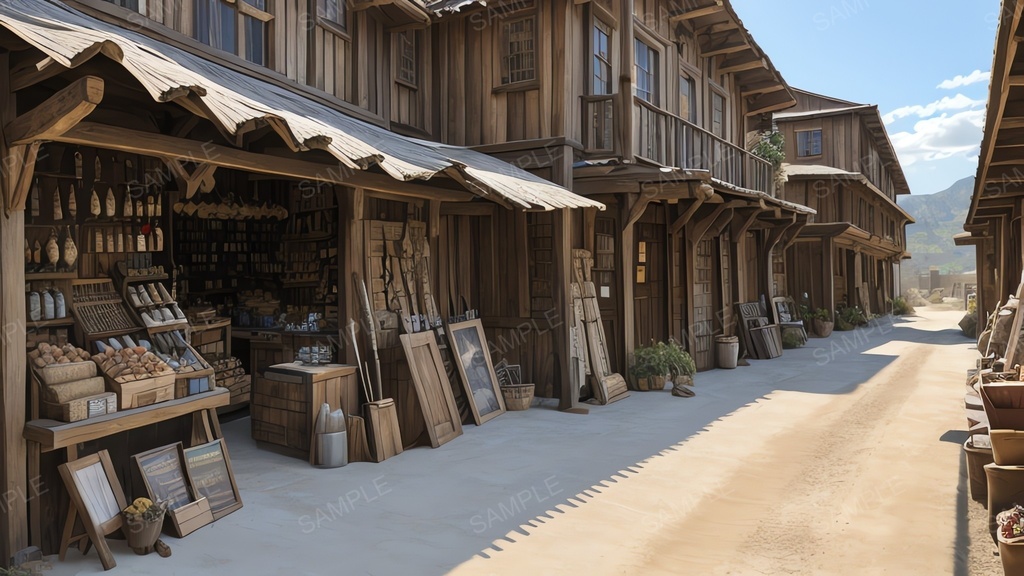 中世ファンタジー|街道沿い交易街の商店|10枚セット