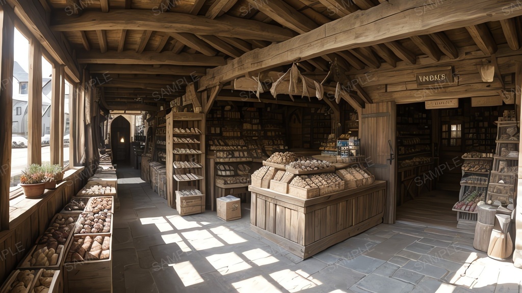 中世ファンタジー|街道沿い交易街の商店|10枚セット