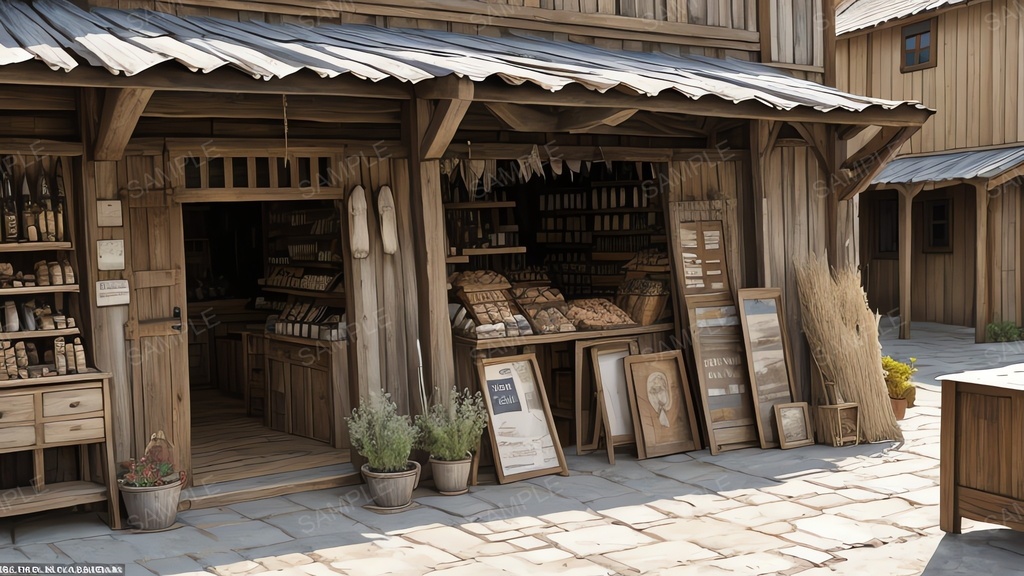 中世ファンタジー｜街道沿い交易街の商店｜10枚セット