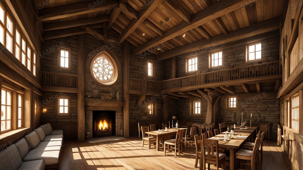 中世ファンタジー|城下町のレストラン開店前|10枚セット