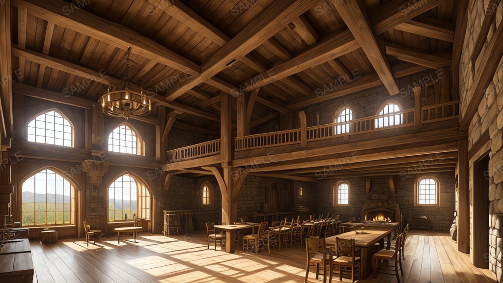 中世ファンタジー|城下町のレストラン開店前|10枚セット