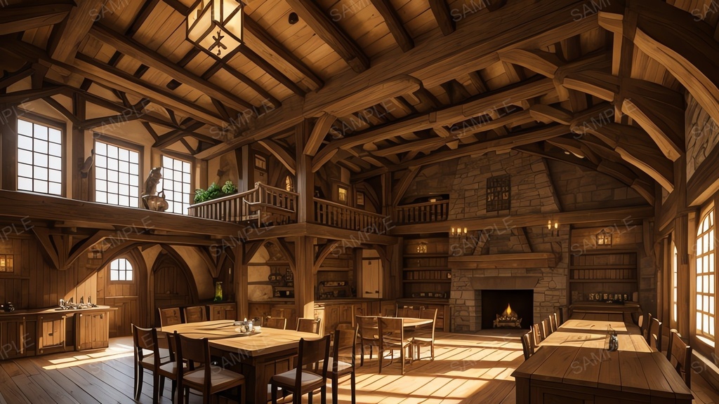 中世ファンタジー|城下町のレストラン開店前|10枚セット