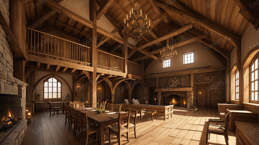 中世ファンタジー|城下町のレストラン開店前|10枚セット