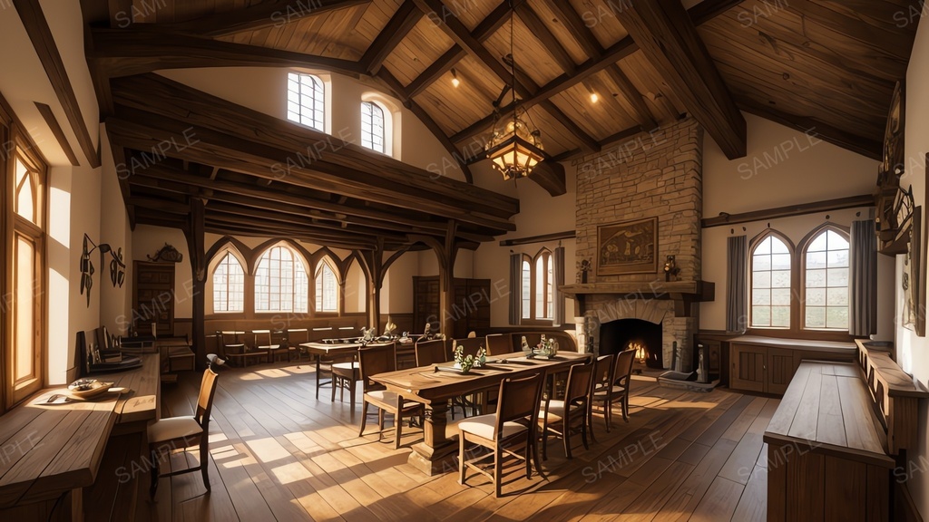 中世ファンタジー|城下町のレストラン開店前|10枚セット