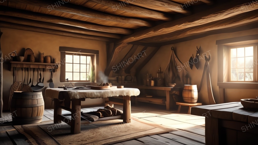 中世ファンタジー|皮なめし加工室|10枚セット