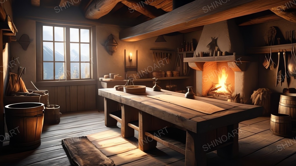 中世ファンタジー|皮なめし加工室|10枚セット