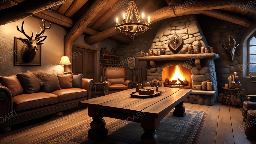 中世ファンタジー｜くつろぎのリビング｜10枚セット