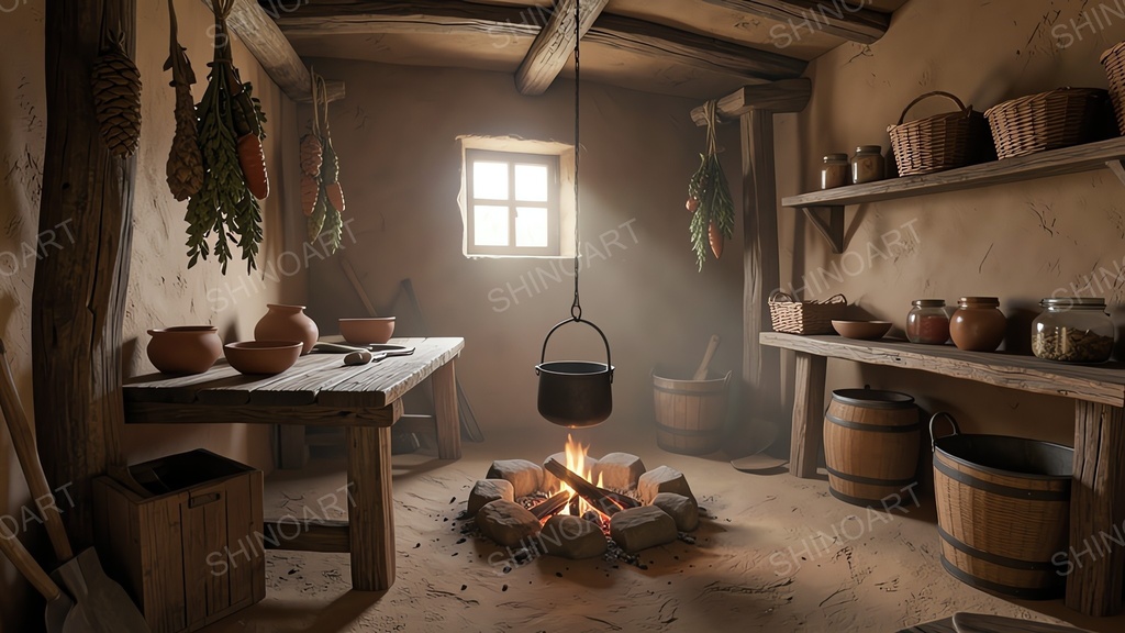 中世ファンタジー|農家の土間台所|10枚セット