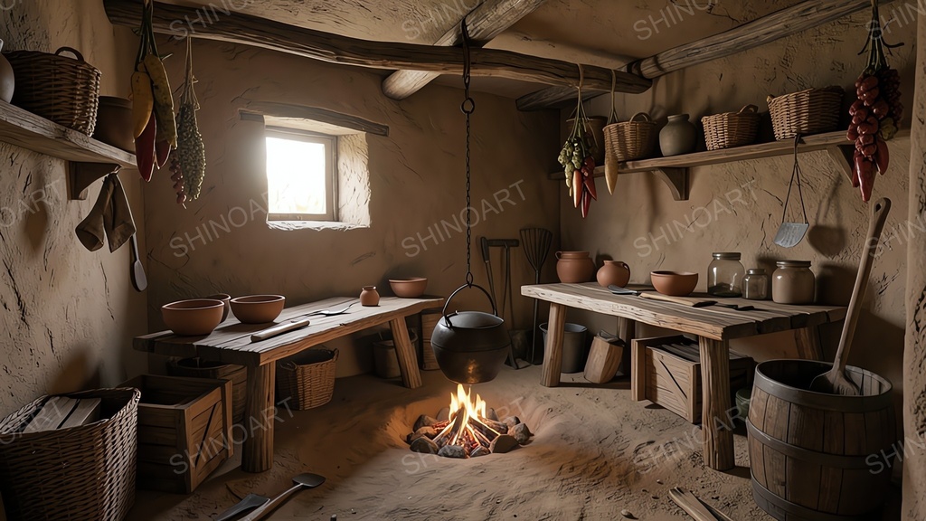 中世ファンタジー|農家の土間台所|10枚セット