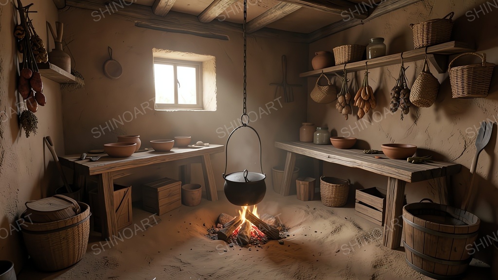中世ファンタジー|農家の土間台所|10枚セット