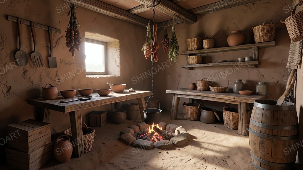 中世ファンタジー|農家の土間台所|10枚セット