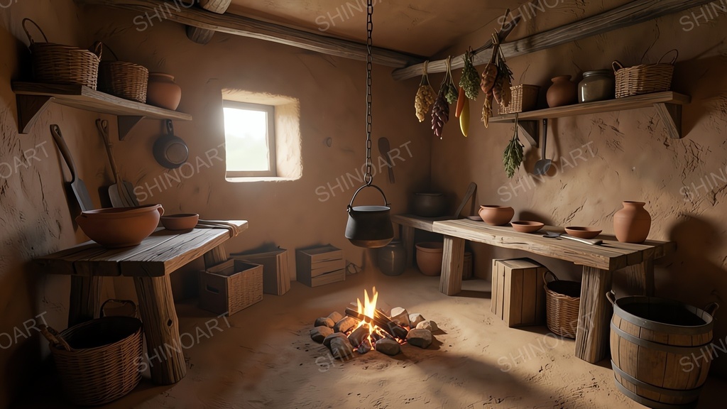 中世ファンタジー|農家の土間台所|10枚セット