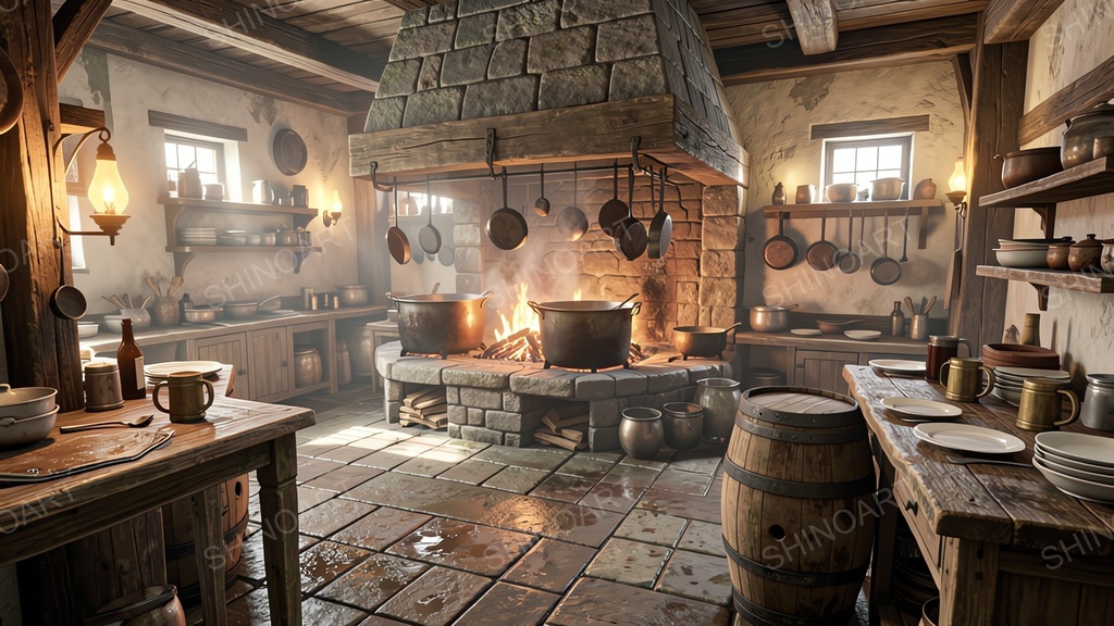 中世ファンタジー|宿屋の厨房|10枚セット